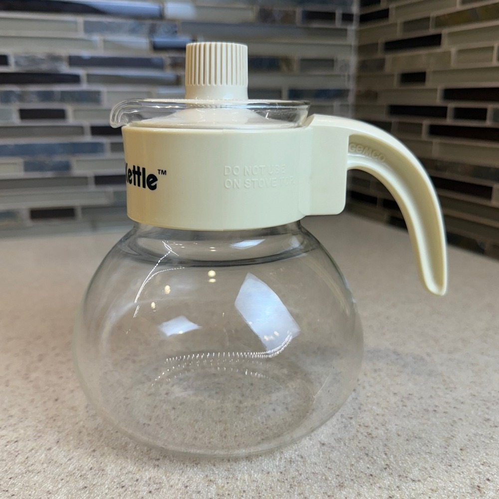 Vintage Gemco Micro-Kettle Heat‎ Resistant Glass Tea Pot & Sugar Pourer Set 6.5" - Picture 6 of 16